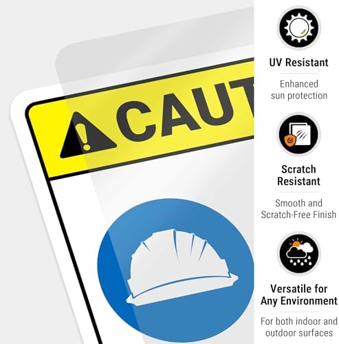 Hard-Hat and Safety Vest Required Sign, ANSI Caution Sign,