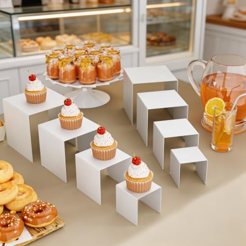 Display Stand & Risers, 8 Pcs Set Metal Rectangular Cupcake Stands