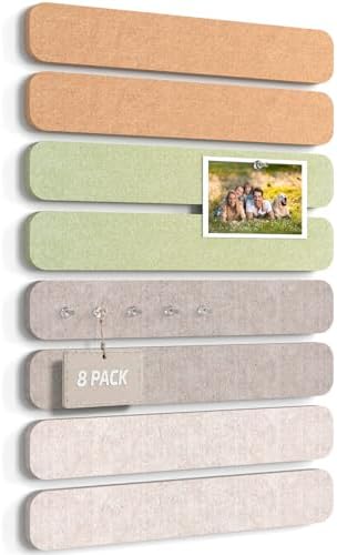 JBER Felt Strip Board 13" x 2", 8 Pack Cork Board Alternative, Harvest