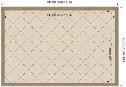 Kate and Laurel Framed Fabric Pinboard 38 x 26, Green Lattice Pattern Printed Linen Classic Bulletin Board for Use as a Vision Board or Wall Organization, Florence Light Brown Frame