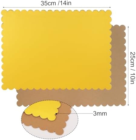 50 Pcs Gold Cake Boards, 14 x 10 Inch Rectangular