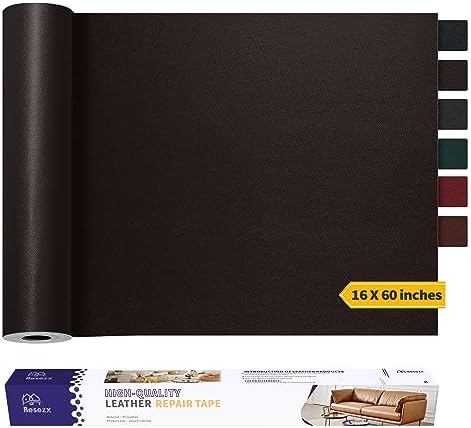 Leather Repair Patch Tape Kit, Self Adhesive Leather Repair for Furniture, Couch, Sofa, Car Seats,Office Chair,Vinyl Repair Kit.60inx16in