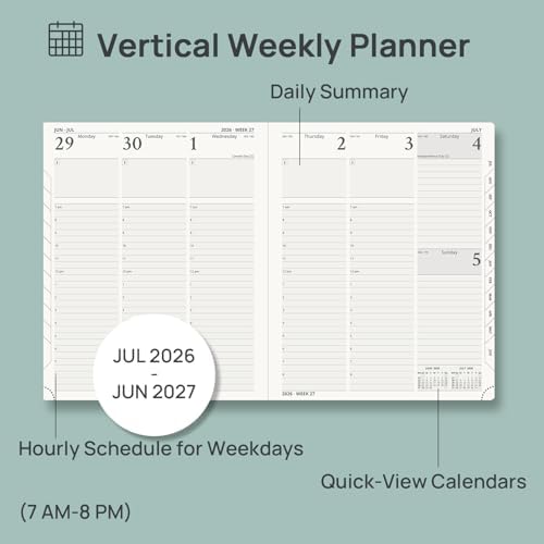 POPRUN Planner 2026-2027, Large-8.5" x 10.5", Academic Weekly Planner