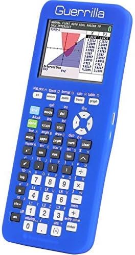 Guerrilla Silicone Case for Texas Instruments TI-84 Plus CE Color Edition Graphing Calculator With Screen protector and Graphing Ruler, Blue