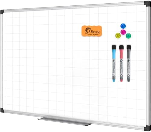 XBoard Magnetic Dry Erase Whiteboard with Lines 36 x 24 Inch