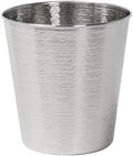 happimess Remi 2.1 Gal Textured Steel Wastebasket, Brushed Steel