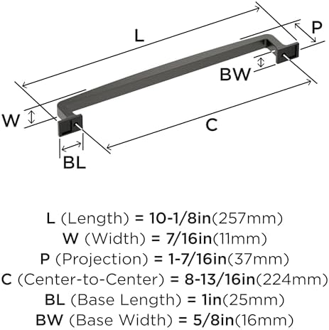Amerock 8-13/16" Westerly Black Bronze Drawer Pull