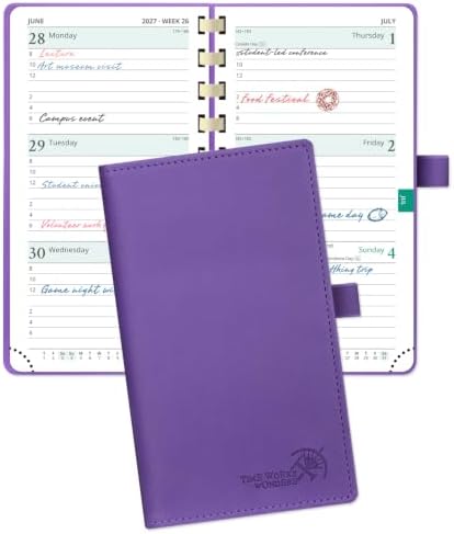POPRUN 2027 Pocket Planner (Slim 3.5'' x 6.5'') Weekly and Monthly Calendar