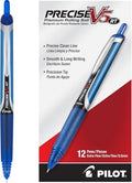PILOT Precise V5 RT Refillable & Retractable Rollerball Pens, Extra Fine Point Pens 0.5 mm, Blue,Ideal for School, Journaling & Office Writing, 12 Count (Pack of 12)