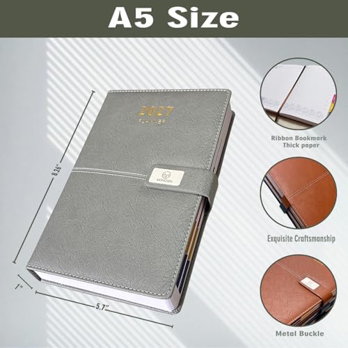 2027 Daily Planner - One Page per Day, 2027 Hourly Daily Calendar Book