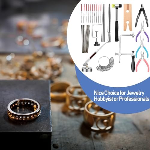 Chumia Jewelry Tools Set, Saw Frame 144 Blades Third Hand Ring Mandrel