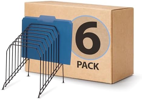 Officemate Large Incline 8 Compartment Wire Caddy, Black, 8.5 x 10.375 x 12.625 Inches (Pack of 6)