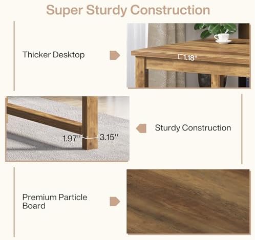 Tribesigns Modern Computer Desk, 63 x 31.5 inch Large Office Desk Computer Table Study Writing Table Workstation for Home Office, Brown Wood