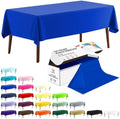 CXPSINC 54 Inch X 100 Feet Plastic Table Cover Roll Disposable Tablecloth with Slide Cutter for All Type/Shape Tables | Party, Banquet, Birthdays, Weddings(Blue, 100 Feet)