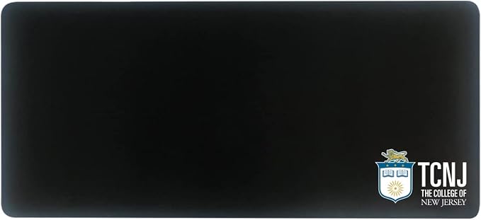 The College of New Jersey Classic Cloth Desk Mat, Durable Office Supplies, Non-Slip Base, Responsive Desk Pad with Smooth Cloth Surface, Black