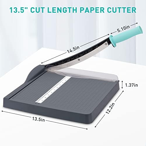 Paper Cutter, Paper Slicer with Safety Guard and Blade Lock, 12" Cut Length Guillotine Paper Cutter with 16 Sheet Capacity, Paper Cutters and Trimmers for Cardstock Cardboard (Black)