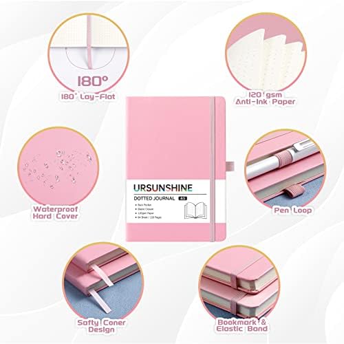 Dotted Journal/Notebook - Dot Grid Hard Cover Notebook, 5.3'' x 8.26''