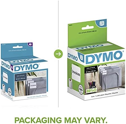 DYMO Authentic LW Multi-Purpose Labels DYMO Labels for LabelWriter Printers White 2" x 2-5/16" 1 Roll of 250
