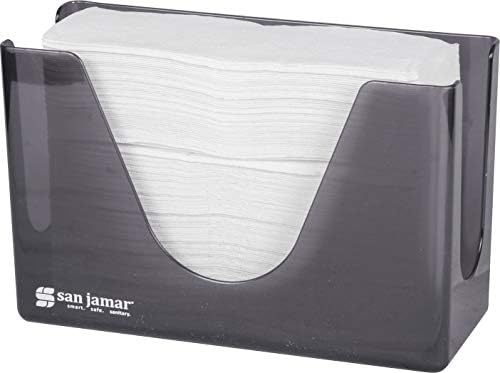 San Jamar Countertop Paper Towel Dispener, Manual Dispensing for Bathroom and Kitchen, 7" x 11" x 4.38", Black Pearl