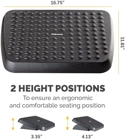 Fellowes 48121 Standard Foot Rest, Graphite (Pack of 2)