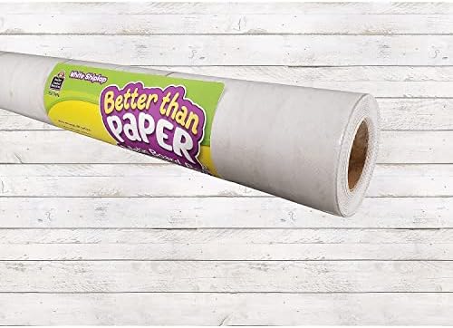 Teacher Created Resources Better Than Paper Bulletin Board Roll, 4' X 12', White Shiplap, 4/Pack (Tcr32429)
