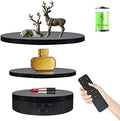 Remote Motorized Rotating Display Stand Turntable Motorized Lazy Susan with 5.74/7.08/8.66 inch Replacement Cover for Photography Products and Shows (Black)