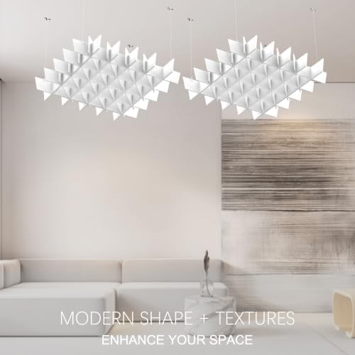 Acoustic Ceiling Panels Sound Absorbing Panels, Lattice White