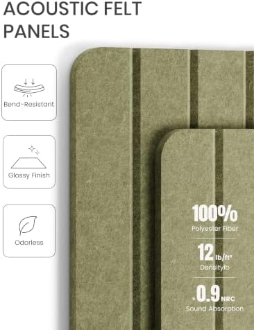 Large Arched Felt Bulletin Board 47.2''×25.5'', Olive Green