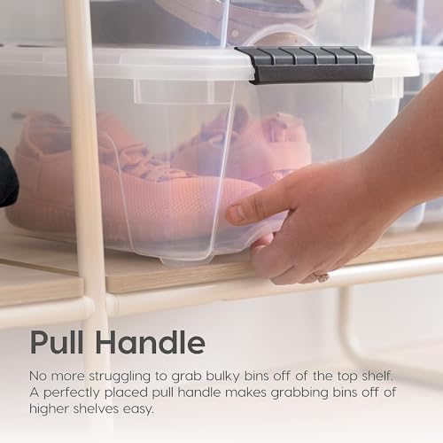 IRIS USA 4-Pack 13 Quart Storage Bins with Lids, Pearl