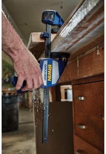 IRWIN QUICK-GRIP Bar Clamps for Woodworking, One-Handed, Heavy-Duty, 12" (1964712)