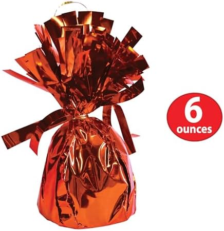 Beistle Orange Metallic Balloon Weights, 12 Pack, 6-Ounce Balloon Anchors