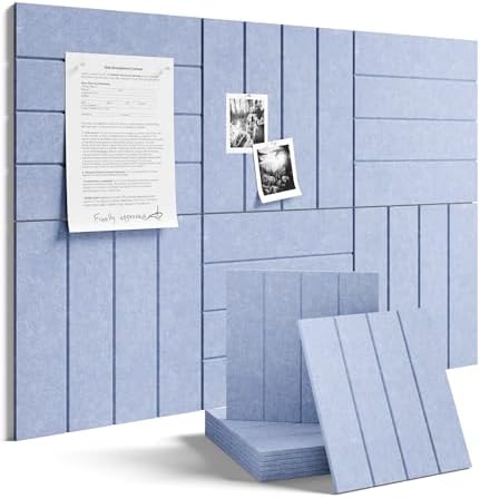 Fluxynara 36" x 24" Large Felt Bulletin Board, Soft Periwinkle