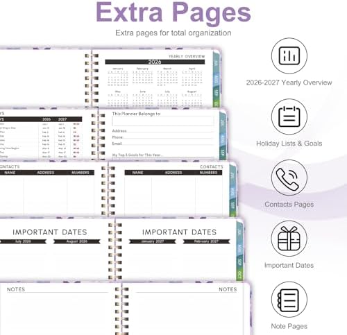Planner 2026-2027, Weekly and Monthly Academic Planner, July 2026 - June 2027, Hardcover Calendar Agenda Book for School Year Planning, School Supplies for Teacher and Student, Letter Size(8.5'' x 11'')