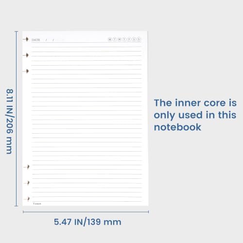 Yoment Discbound Lined Refills for 6.1 x 8.3 Hardcover Notebook, Spiral Journal Notebook for Office Work Meeting Planner, for School Students Class Notes, Small