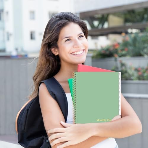 2027-2031 Monthly Planner, 5 Year Monthly Planner/Calendar 2027-2031, 60-Month Jan 2027 – Dec 2031, 9" x 11", Tabs, Double-Side Pocket, Holidays, Thick Paper - Green