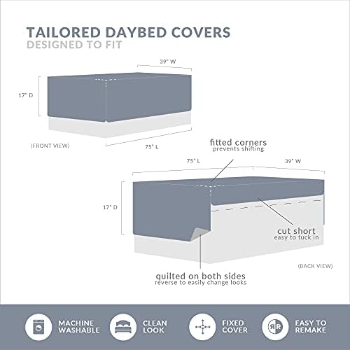 Madison Park Coastal Damask Quilted Daybed Cover Set, 6PC, 39"x75"