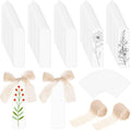 Yeaqee 100 Pcs Pointy Shaped Clear Acrylic Bookmark Blanks with Ribbon