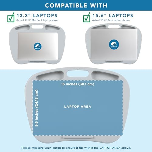 LAPGEAR MyDesk Lap Desk – Cool Gray, Fits 15.6” Laptops