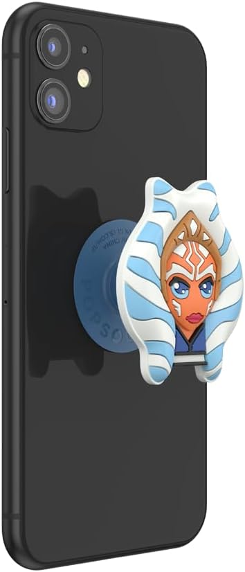 PopSockets Adhesive Phone Grip, Holder- Ahsoka Tano | Secure Comfortable Hold, Anti-Drop, Kickstand, Star Wars, Grogu, Fun, Cool, Unique