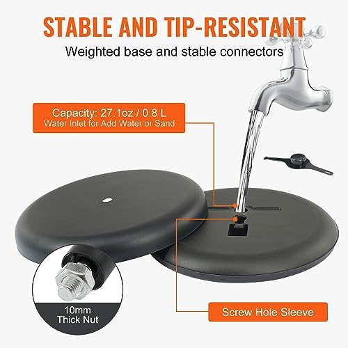 VEVOR Pedestal Sign Holder, 8.5 x 11 Inch Vertical and Horizontal Adjustable Poster Stand, Heavy-Duty Floor Standing Sign Holder with Round Base for Display, Advertisement, and Outdoor, Black