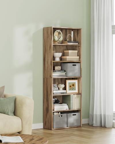 VASAGLE 6-Tier Bookshelf, Storage Organizer, 23.6 x 9.5 x 63.2 Inches