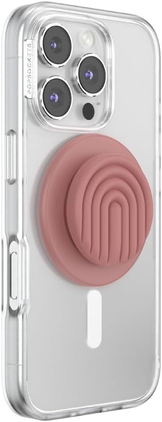 PopSockets Phone Grip for MagSafe, Magnetic Holder- Curves Clay | Removable, For Kindle / Android / iPhone, With Magnet, Pink, Electronic Accessories, For iPad/Kindle/iPhone/Android