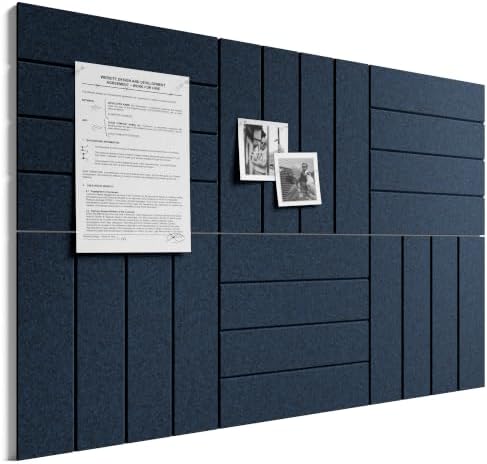 Bumusty 36" x 24" Large Cork Board Alternative, Carbon Blue