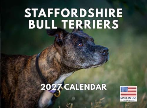 Staffordshire Bull Terrier Calendar 2027 Monthly Wall Calender 12 Month| American Made In The USA