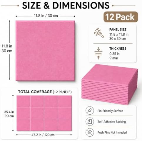 Felt Bulletin Board Tiles, Cork Board Alternative, 48 x 36 in