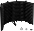 LZSIG Microphone Isolation Shield, Foldable Mic Shield with Triple Soundproof, Reflection Filter with 3/8" and 5/8" Threaded for Recording Studio, Podcasts, Singing, and Broadcasting - XL(30"x12.9")