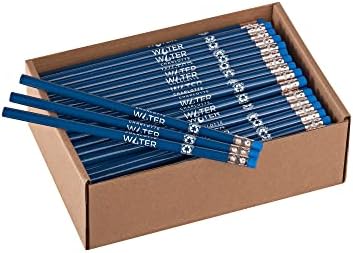 Pencil Guy Promotional Personalized Imprinted Pencils, Blue, 500 Box