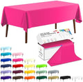 CXPSINC 54 Inch X 300 Feet Plastic Table Cover Roll Disposable Tablecloth with Slide Cutter for All Type/Shape Tables | Party, Banquet, Birthdays, Weddings(Fuchsia, 300 Feet)