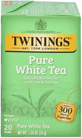 Twinings Pure White Tea Individually Wrapped Bags, 20 Count (Pack of 1), Light & Fresh, Caffeinated, Enjoy Hot or Iced, 20 Teabags