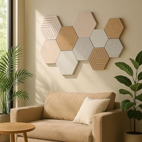HexagonalNoticeBoardSet10PiecesCorkBoardFeltPinboardSuitableforOfficeMemoPhotoWallDecorClassroomDIYCuteMessageBoard